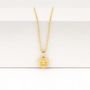 18K Gold Filled Libra Zodiac Pendant Necklace